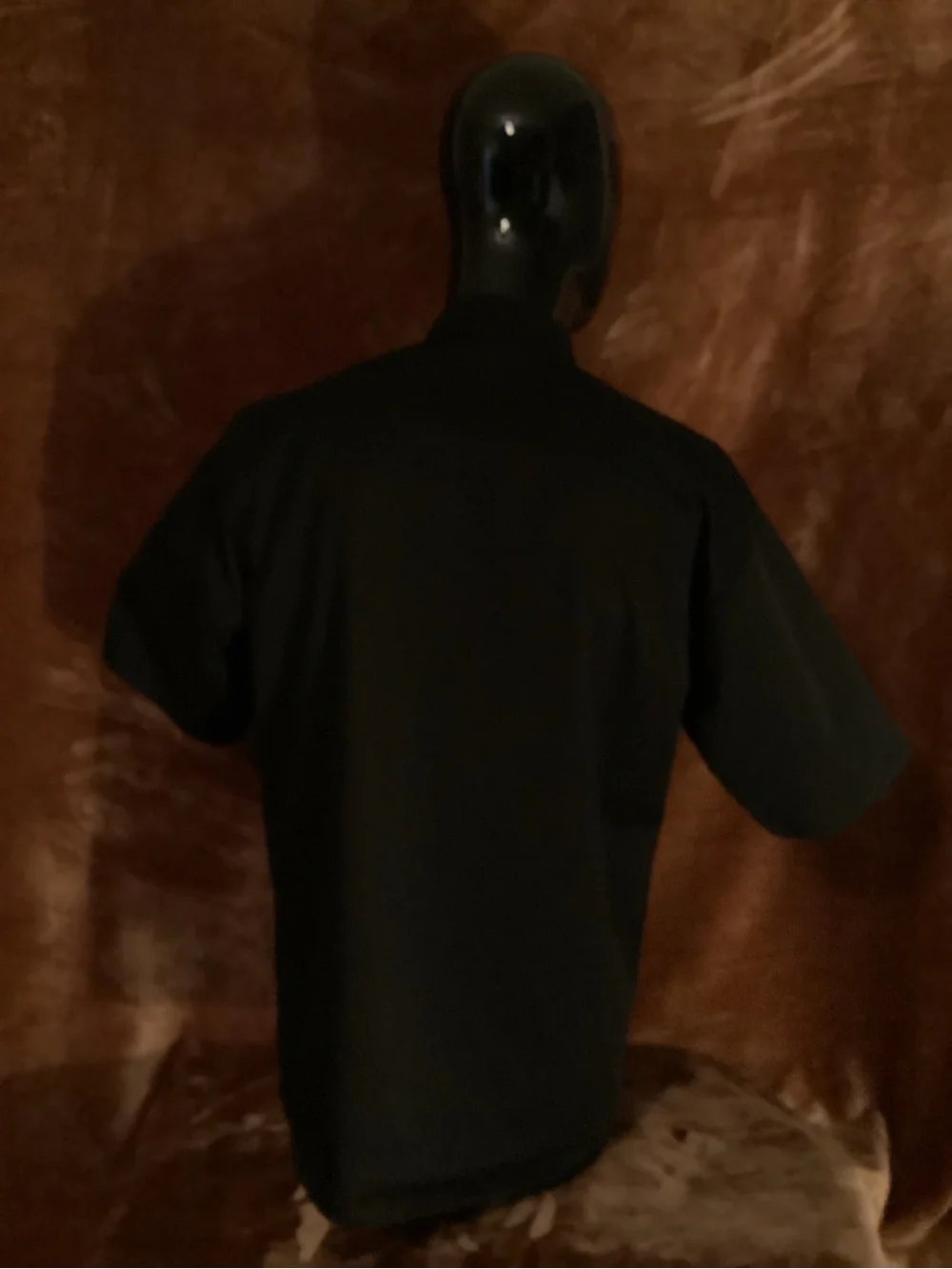 Men's Black Short-Sleeve Double-Breasted Chef Shirt